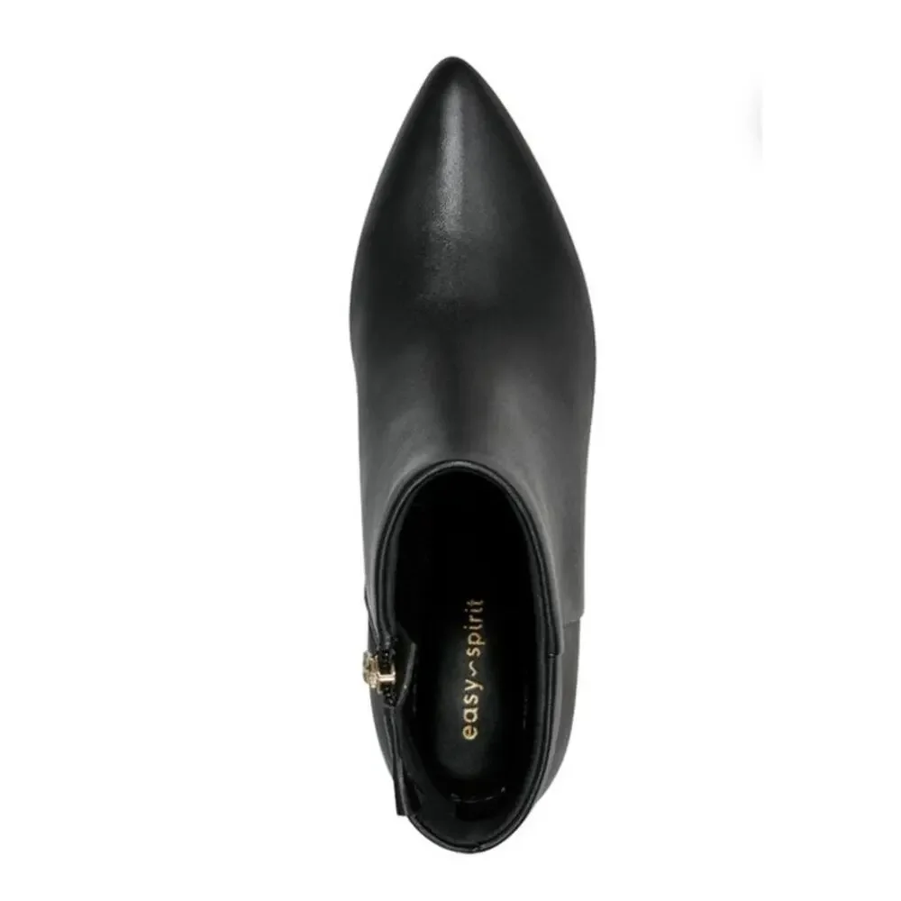 New Easy Spirit Laina Leather Bootie Black 7.5M